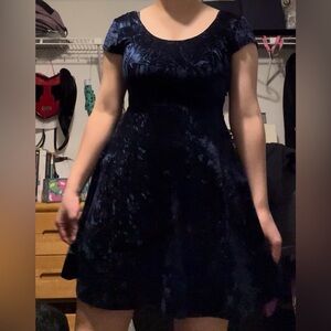 Elegant Navy Velvet Dress
